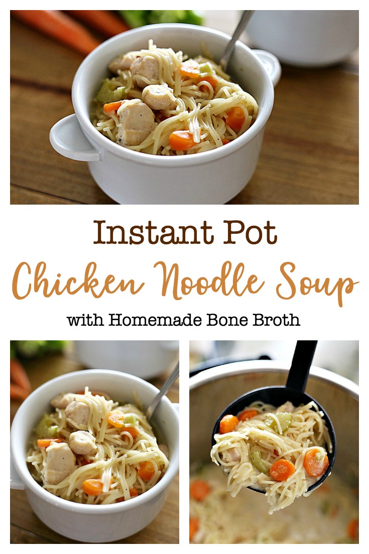 This Instant Pot Chicken Noodle Soup is rich, creamy, full of noodles and chunks of chicken. Done in under 20 minutes, this soup is packed with flavor and quick enough for an easy weeknight meal.