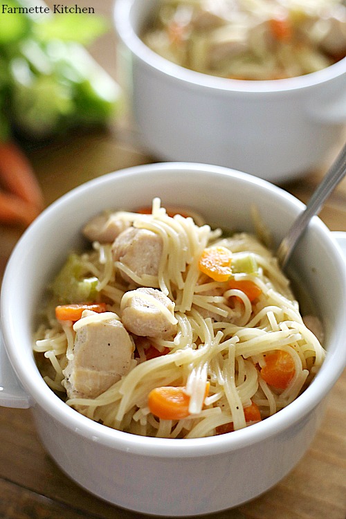 Instant Pot Chicken Noodle Soup Recipe with Fideo Mediano Pasta