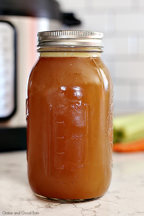 mason jar of homemade bone broth