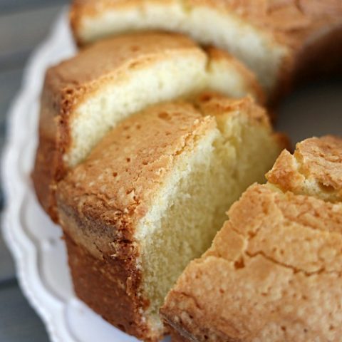 pound cake made in a tube pan