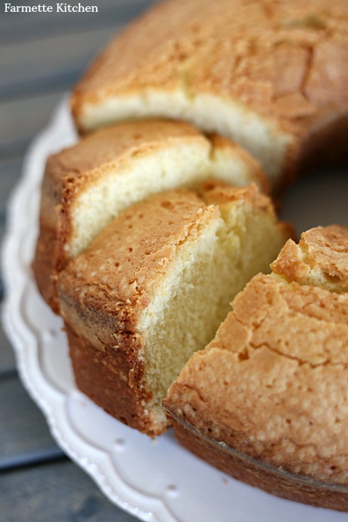 pound cake made in a tube pan