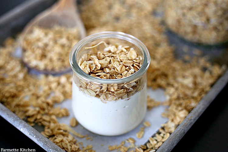 homemade granola as a yogurt topping