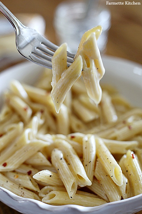 pasta on a fork