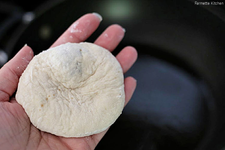 hotteok dough ready to be fried