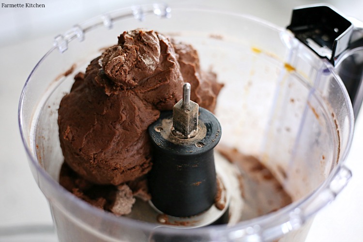 chocolate graham crackers dough in a food processor 