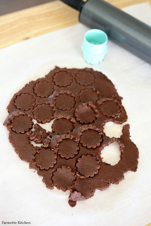 chocolate graham crackers dough rolled out thin