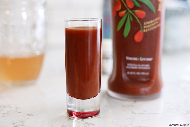 double shot glass full of NingXia Red 