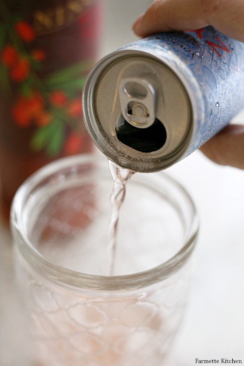 pouring NingXia Zyng into a glass