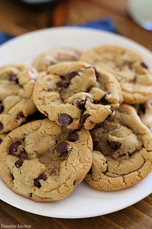 plate of small batch chocolate chip cookies