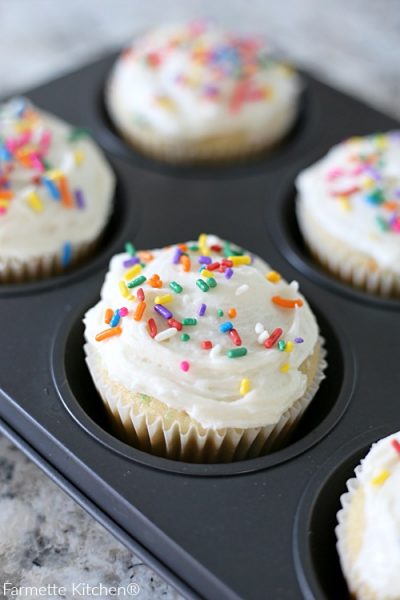 Vanilla Buttercream Frosting Recipe made with simple ingredients that can be piped or easily spread with a knife.  This smooth and creamy buttercream sets up nicely and crusts slightly, making it perfect for base layers and decorating.