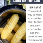 Instant Pot Corn on the Cob - the easiest way to make corn on the cob! Tender and juicy corn on the cob that cooks in two minutes and is full of flavor.