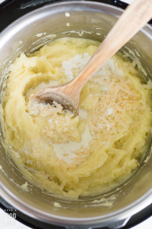 pressure cooker mashed potatoes with cream and Parmesan