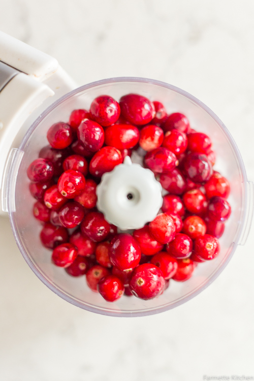whole cranberries in a food processor