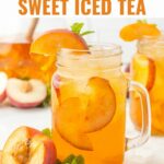 Peach Iced Tea is a summertime staple in the south. Make this sweet tea recipe with or without peach whiskey for a refreshing adult treat and garnish with fresh peaches for extra pizzazz.