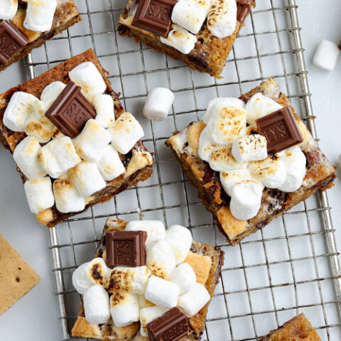 smores bars on a wire rack