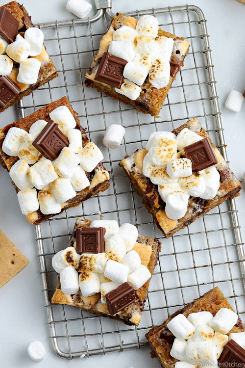 smores bars on a wire rack