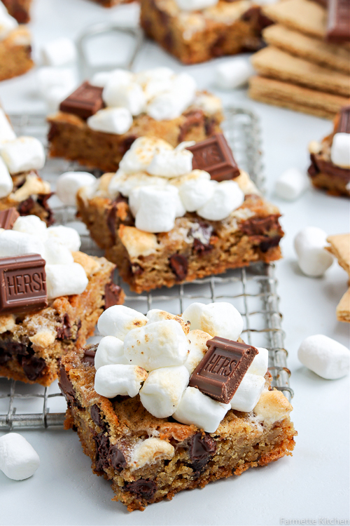 close up of a smores bar