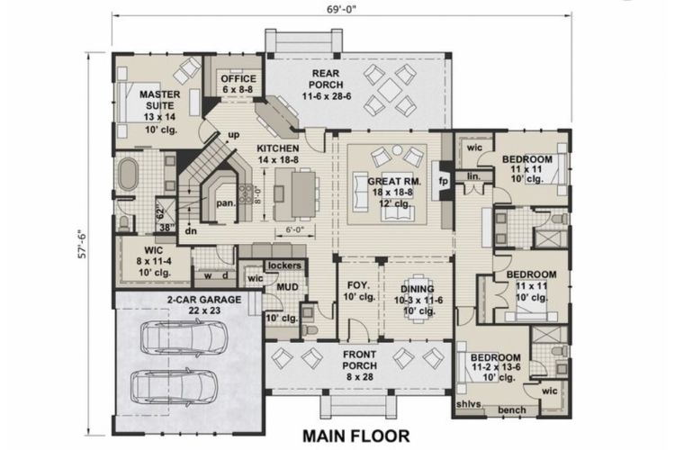 floor plan for a modern farmhouse