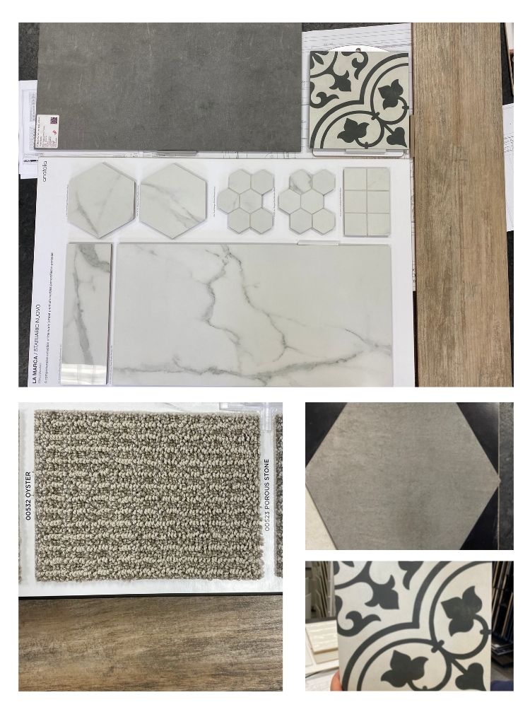 different flooring options in a collage
