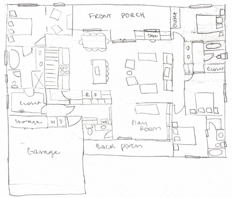 hand drawn floor plan