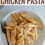 Creamy Tuscan Chicken Pasta is a deliciously flavorful weeknight meal made in one pan with only eight ingredients.