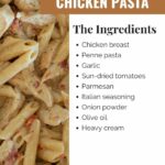 Creamy Tuscan Chicken Pasta is a deliciously flavorful weeknight meal made in one pan with only eight ingredients.